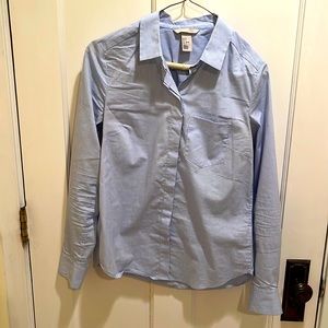 H&M Brand Blue & White Striped Button Down Shirt